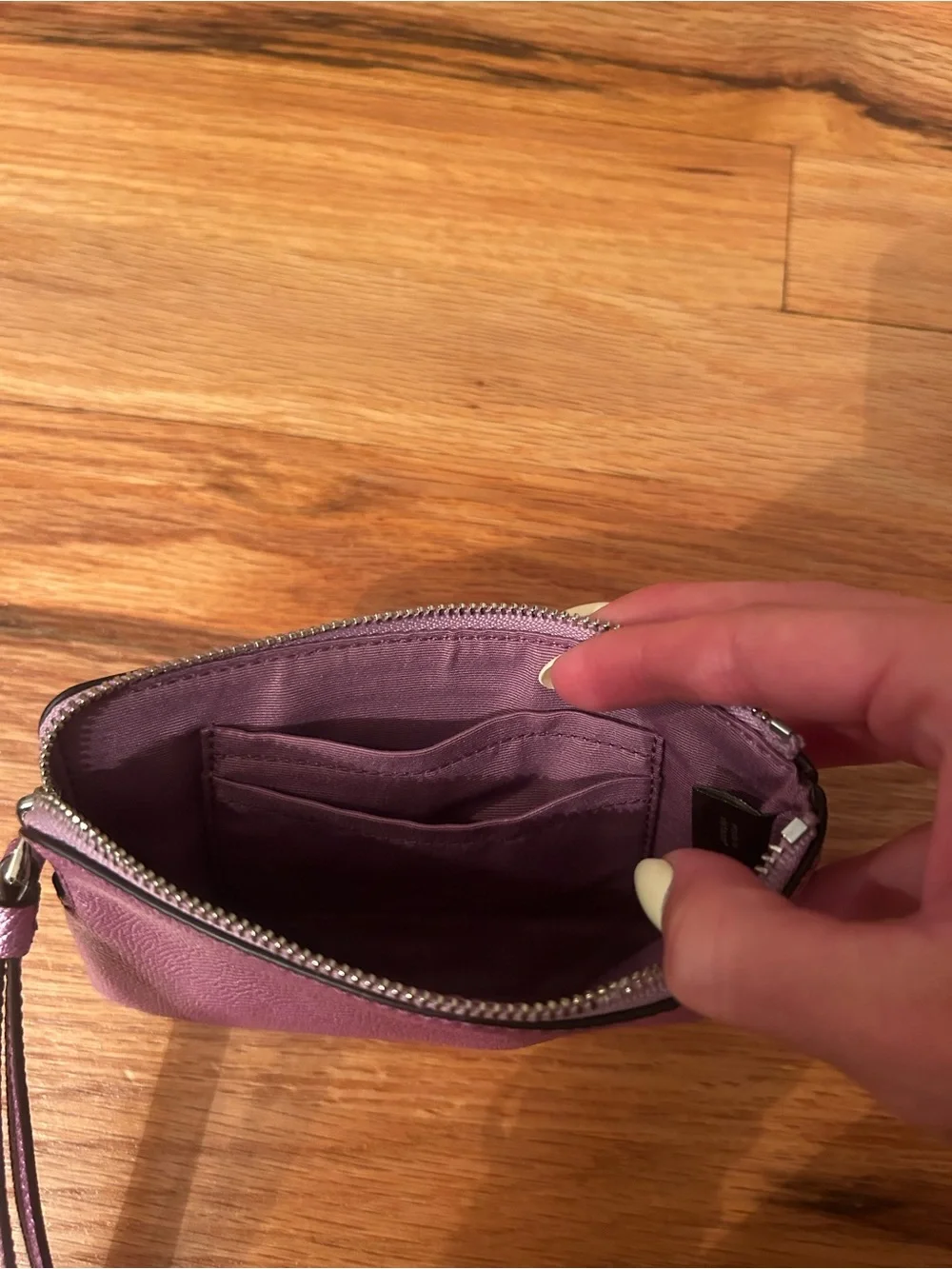 Coach Metallic Purple Wristlet